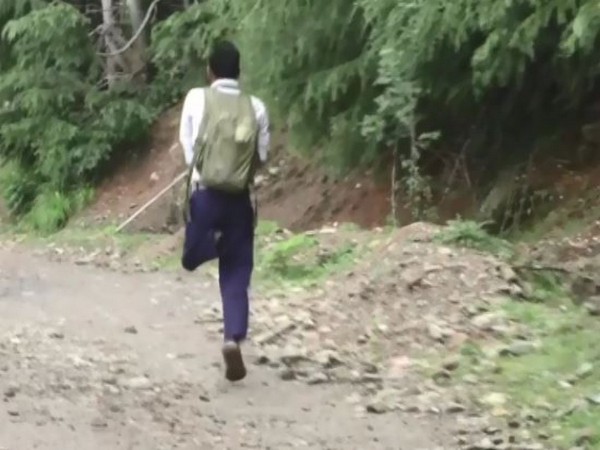 Specially-abled boy walks to school on one leg to pursue his dreams in J-Ks Handwara