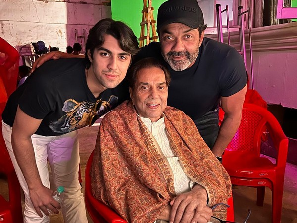 Bobby Deol pays surprise visit to father Dharmendra on the sets of Rocky Aur Rani Ki Prem Kahani