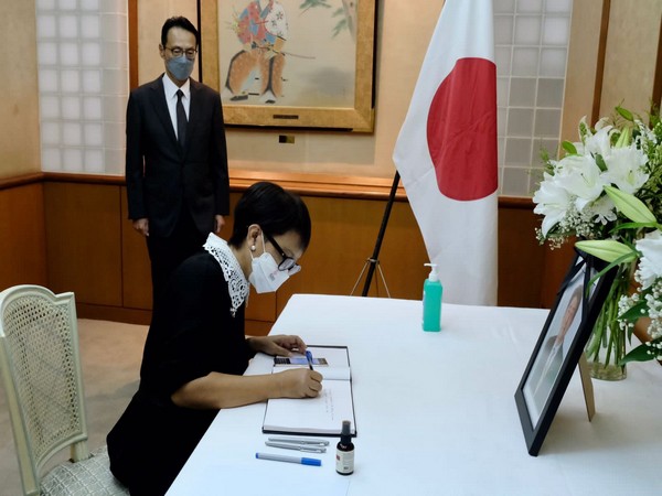 Indonesian FM visits Japanese Embassy, pens note to condole Shinzo Abes demise