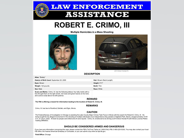 US agencies identify person of interest in Illinois mass shooting