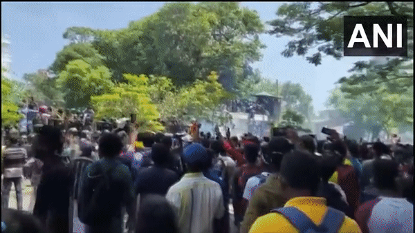 Sri Lankan police use tear gas outside PMs residence to disperse protestors