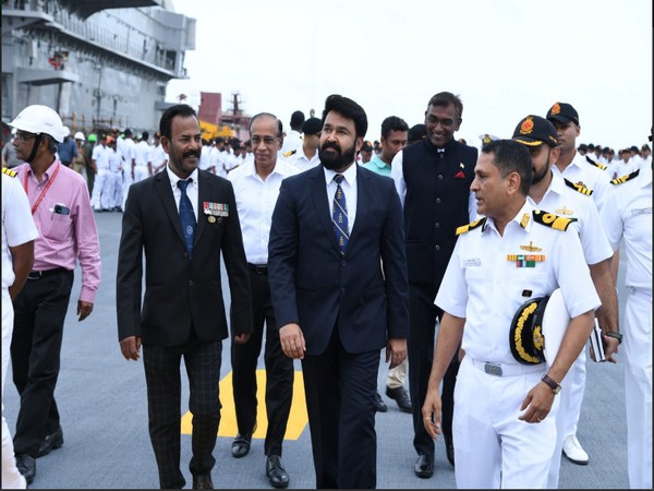 Mohanlal visits Indias first Indigenous Aircraft Carrier IAC Vikrant