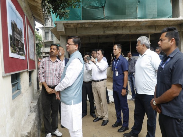 CM Dhami inspects under-construction Uttarakhand Niwas in Delhi
