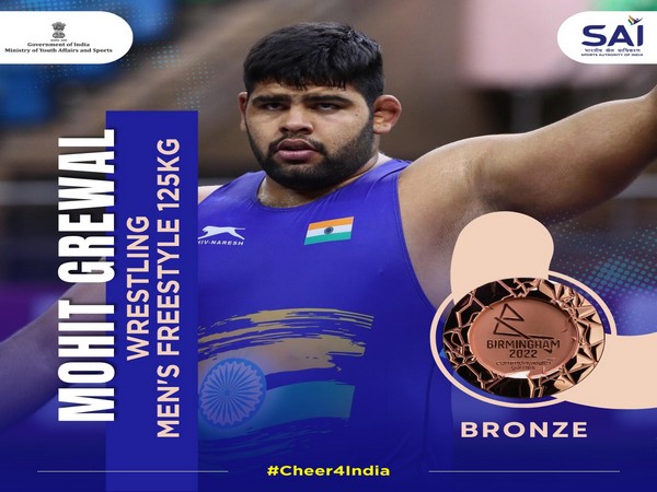 CWG 2022: Indian wrestler Mohit Grewal bags bronze in Mens Freestyle 125kg