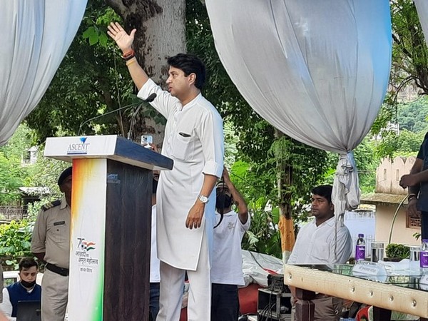 Union Min Scindia remembers freedom fighters during Har Ghar Tiranga Campaign in Gwalior