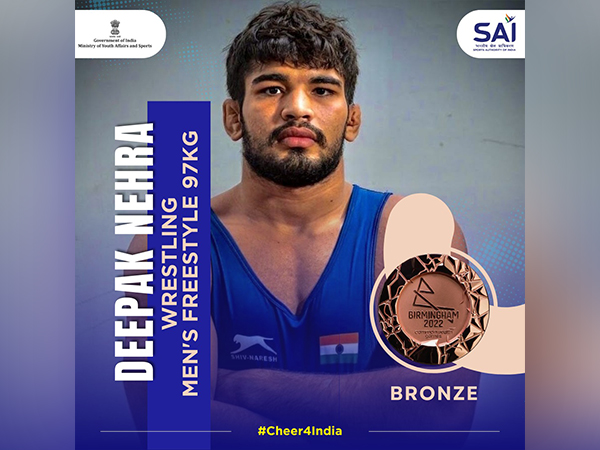 CWG 2022: Indian grappler Deepak Nehra defeats Pakistans Tayab Raza to clinch bronze medal