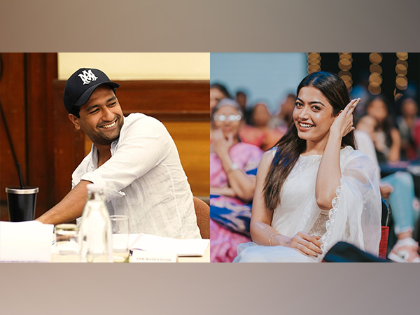 Vicky Kaushal-Rashmika Mandannas fun banter at a recent shoot