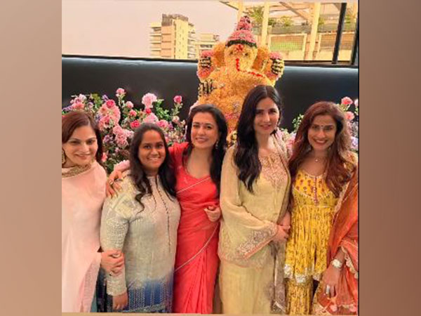Katrina Kaif poses with Salman Khans sisters in unseen pic from Arpitas Ganesh Chaturthi celebrations